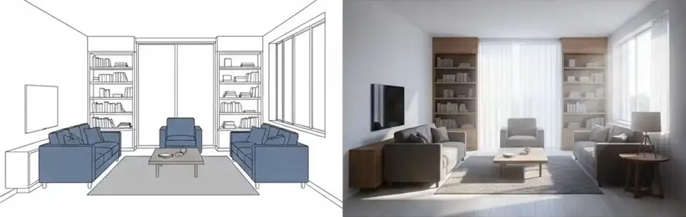 مقایسه رندر و اسکچاپ